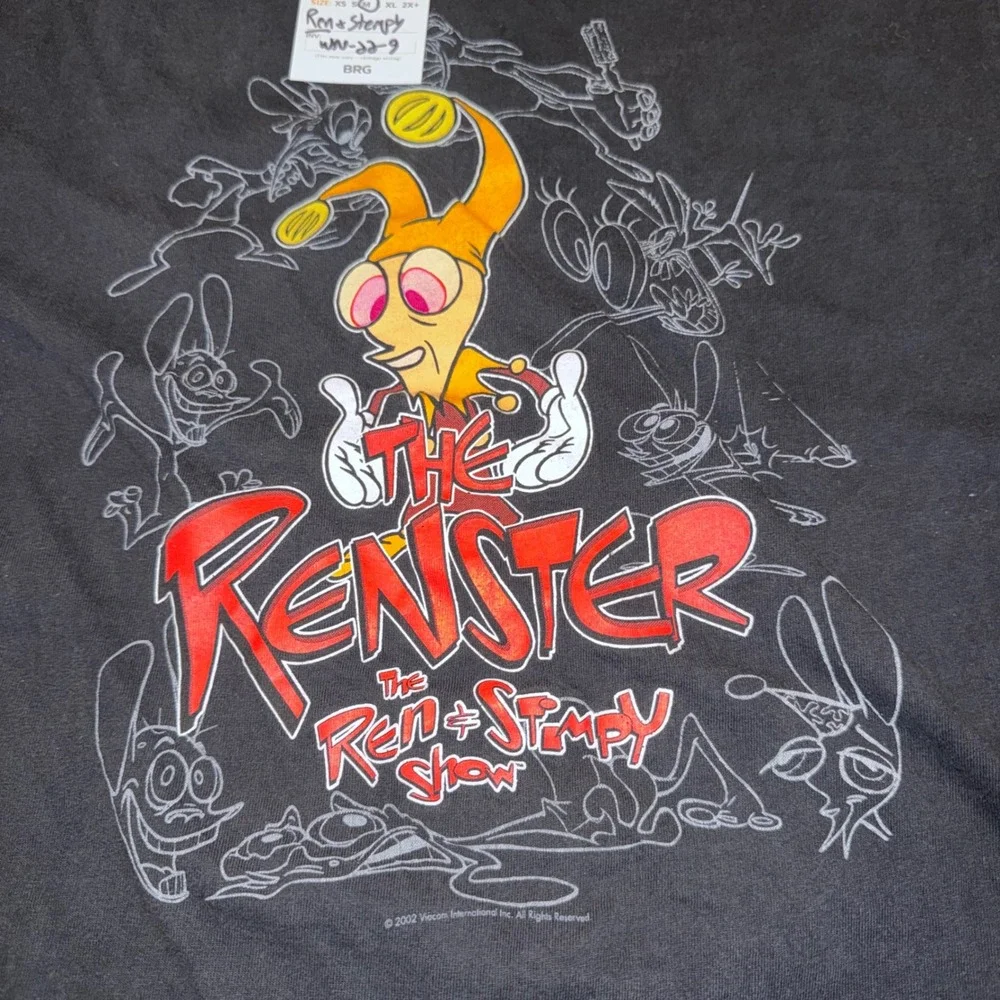 Hanes Ren & Stimpy Shirt Mens M Black Good 2002 The Renster Graphic Tee